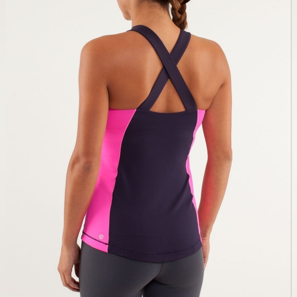 Lululemon Spin It To Win It Tank Black Swan / Raspberry Glo Light size 4 - Picture 2 of 8